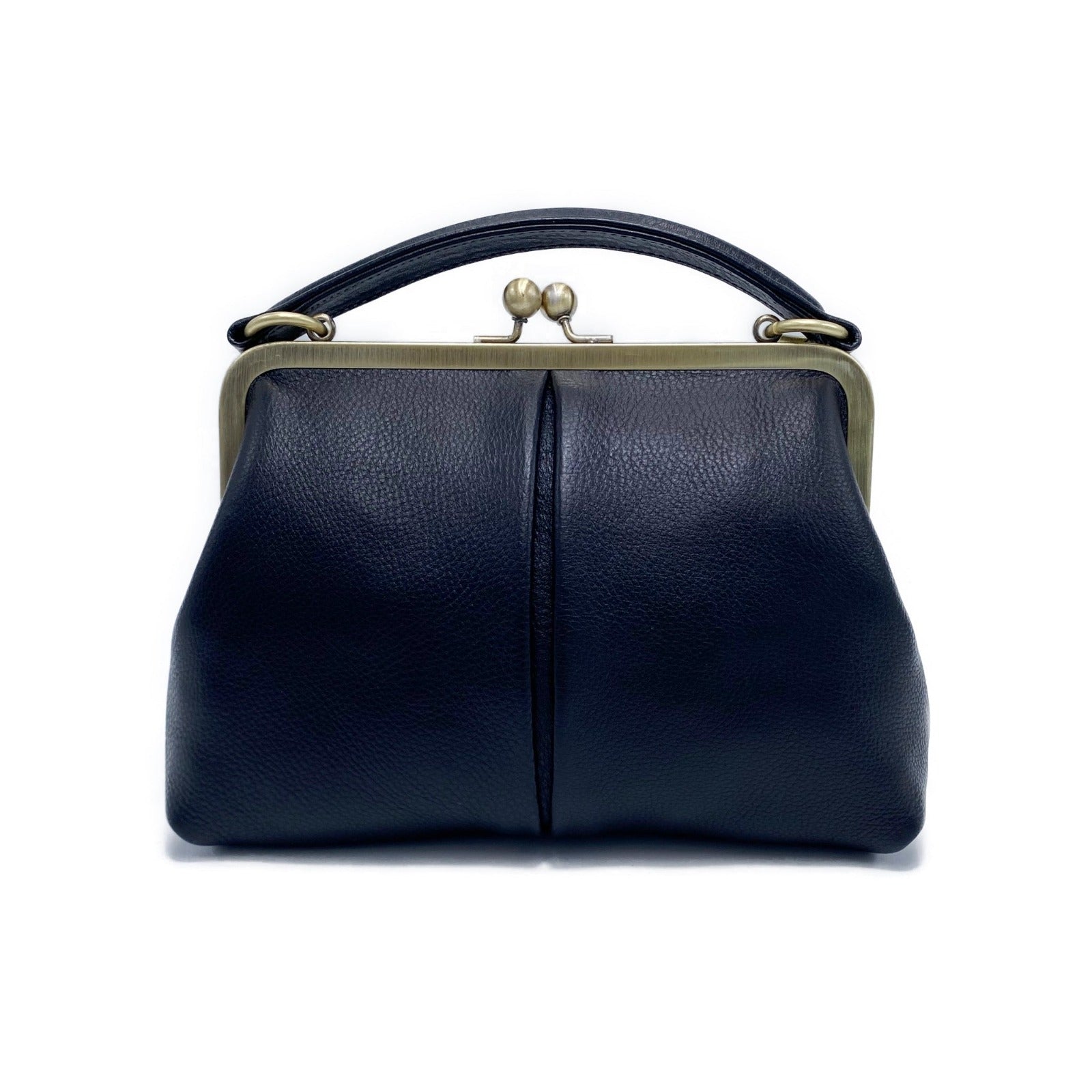 Kleine Olive Leder Handtasche Schwarz - Taschenkinder