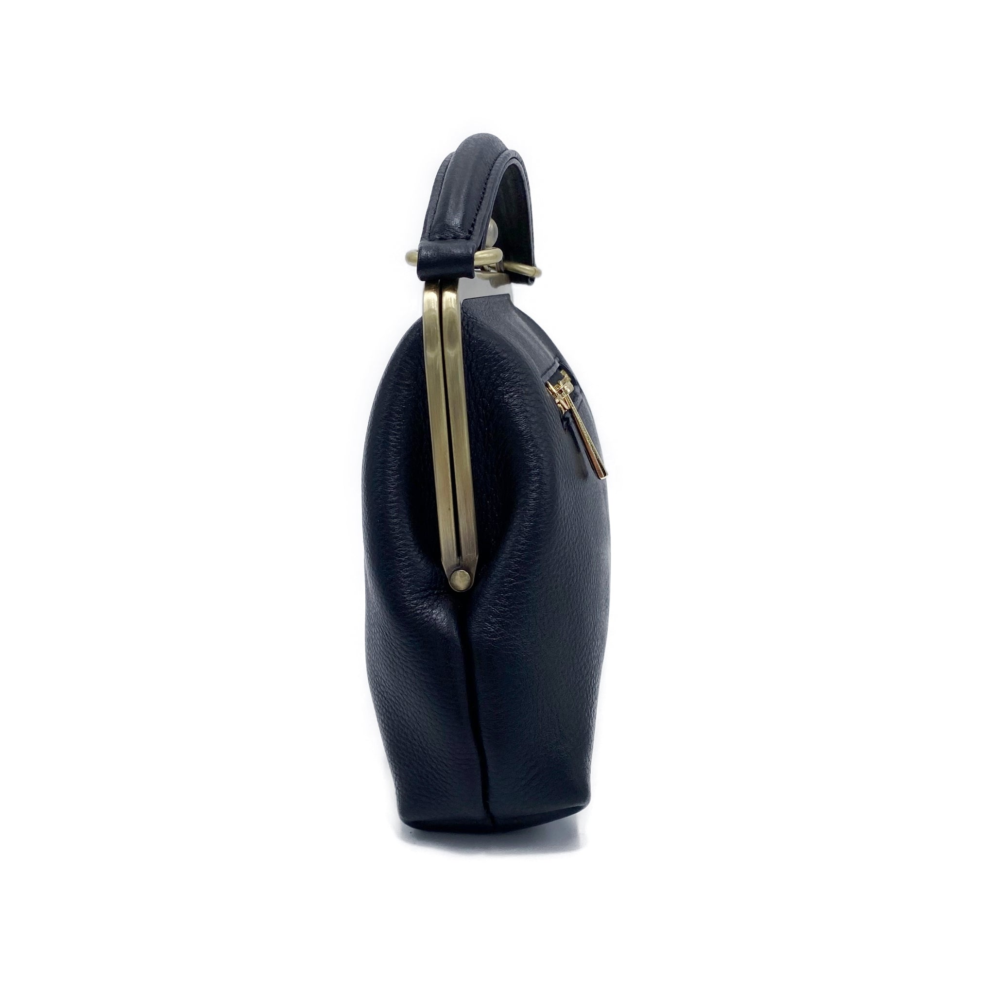 Kleine Olive Leder Handtasche Schwarz - Taschenkinder