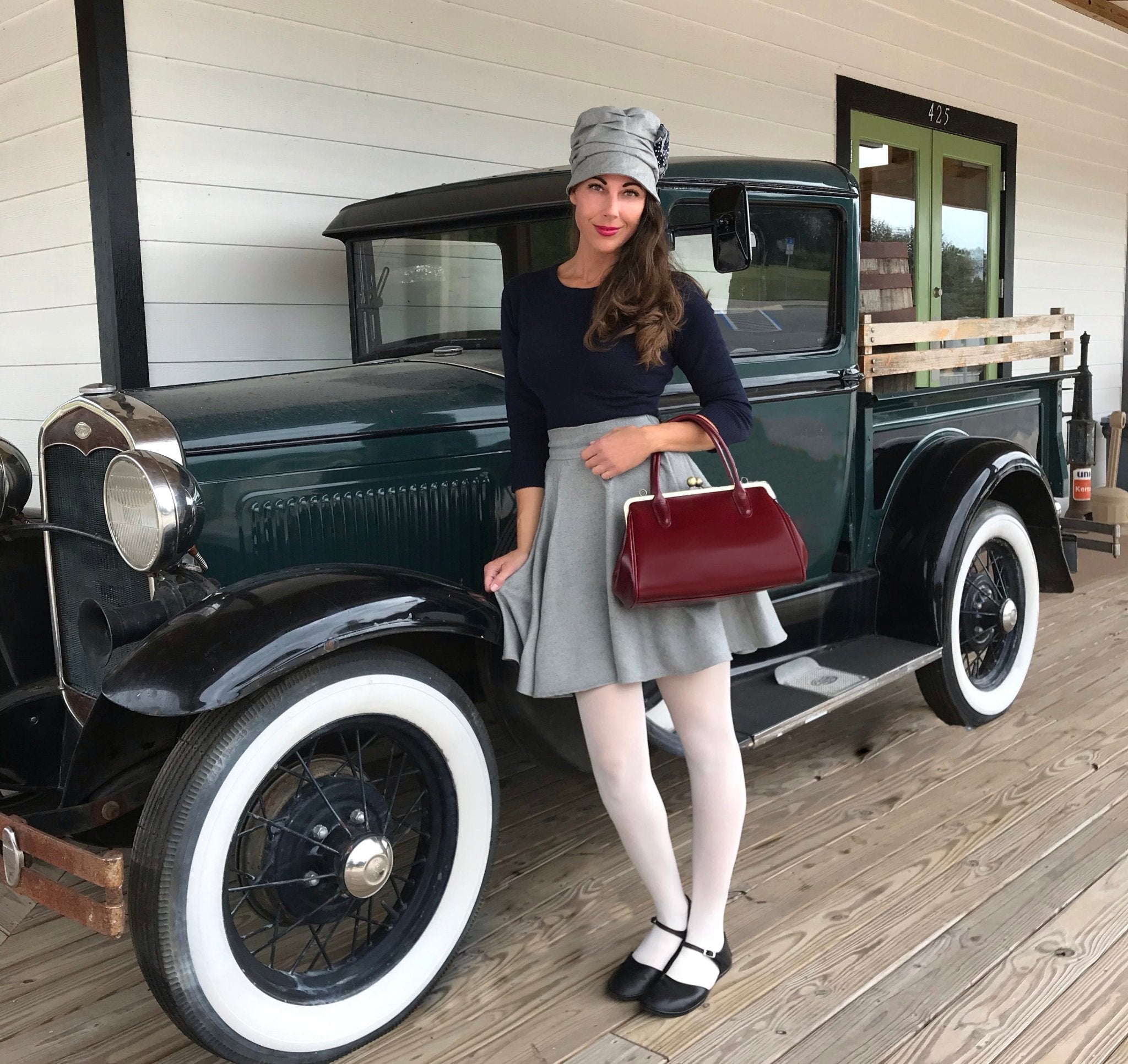 Retro Ledertasche Damen, Retro Bügeltasche "Sophie" in dunkelrot, Vintage Ledertasche, Henkeltasche, Schultertasche - Taschenkinder.de