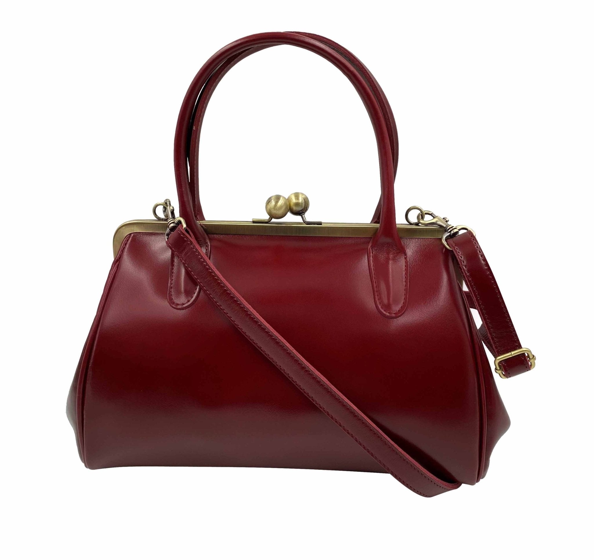 Ledertasche Sophie in Dunkel-Rot - Taschenkinder