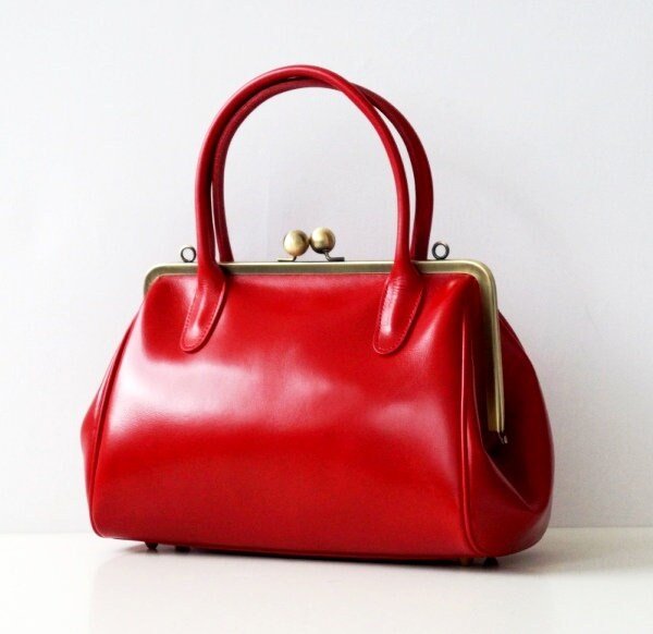 Leder Handtasche "Sophie" in Rot – Taschenkinder