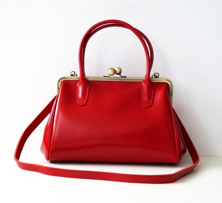 Leder Handtasche "Sophie" in Rot – Taschenkinder