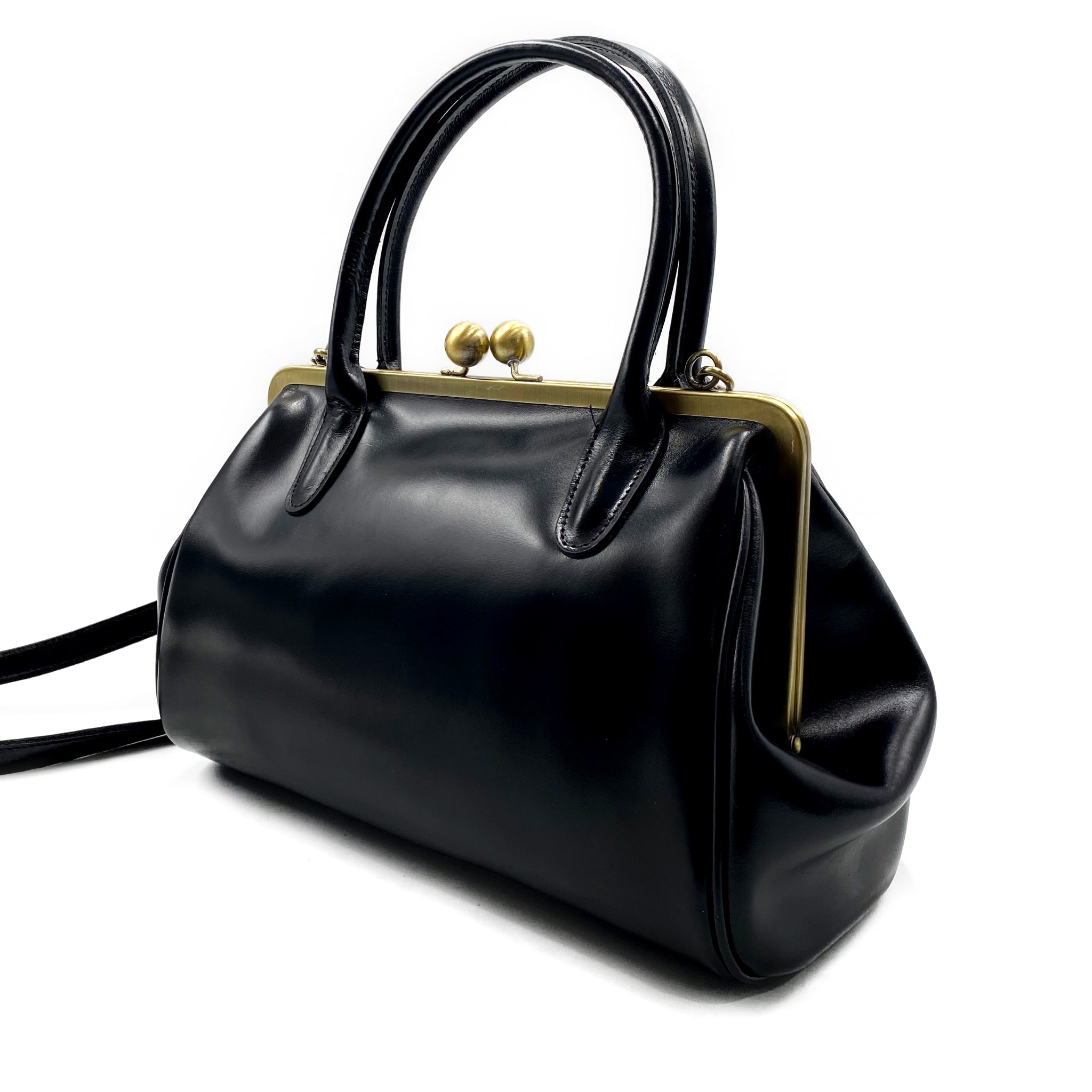 Leder Handtasche Sophie in Schwarz - Taschenkinder