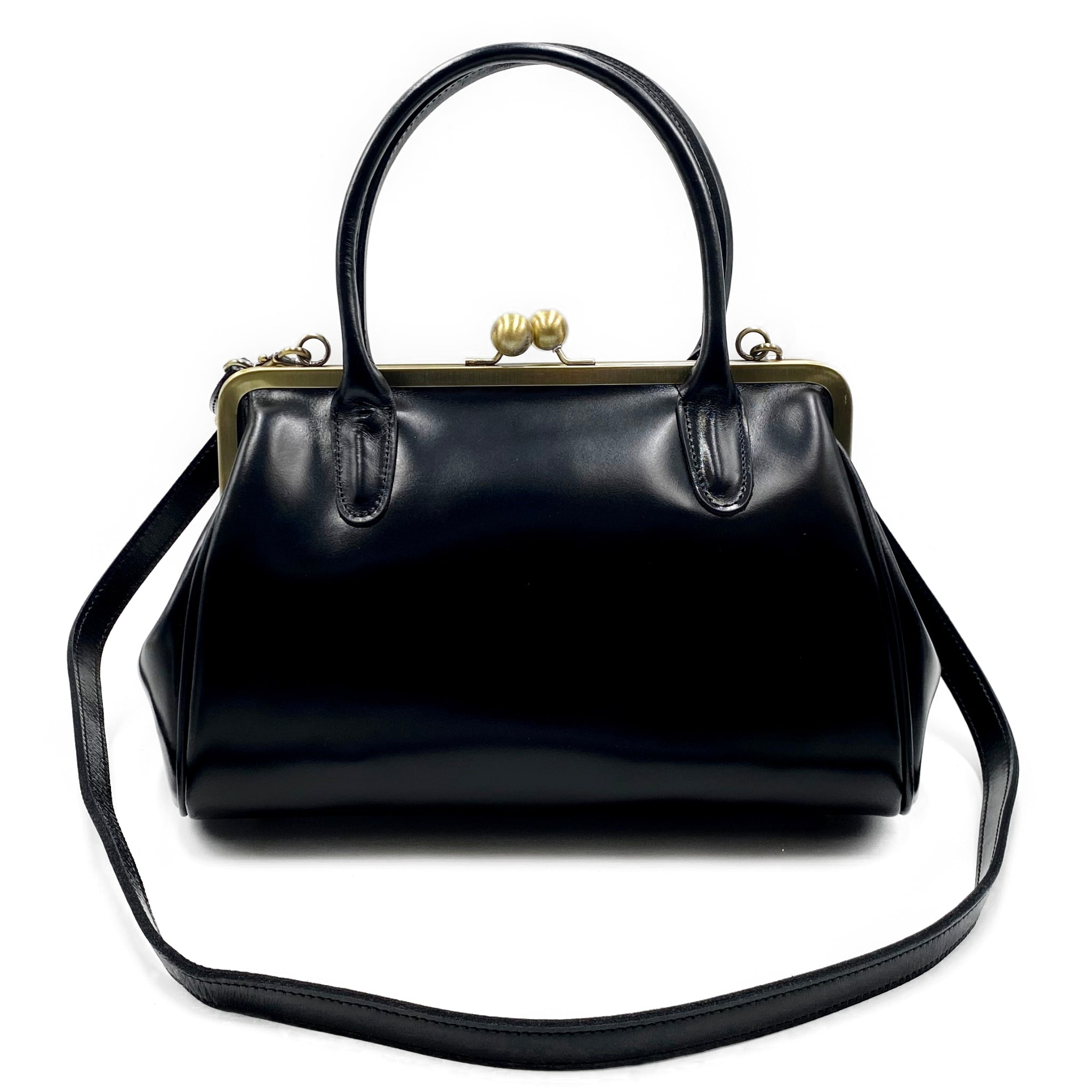 Leder Handtasche Sophie in Schwarz - Taschenkinder