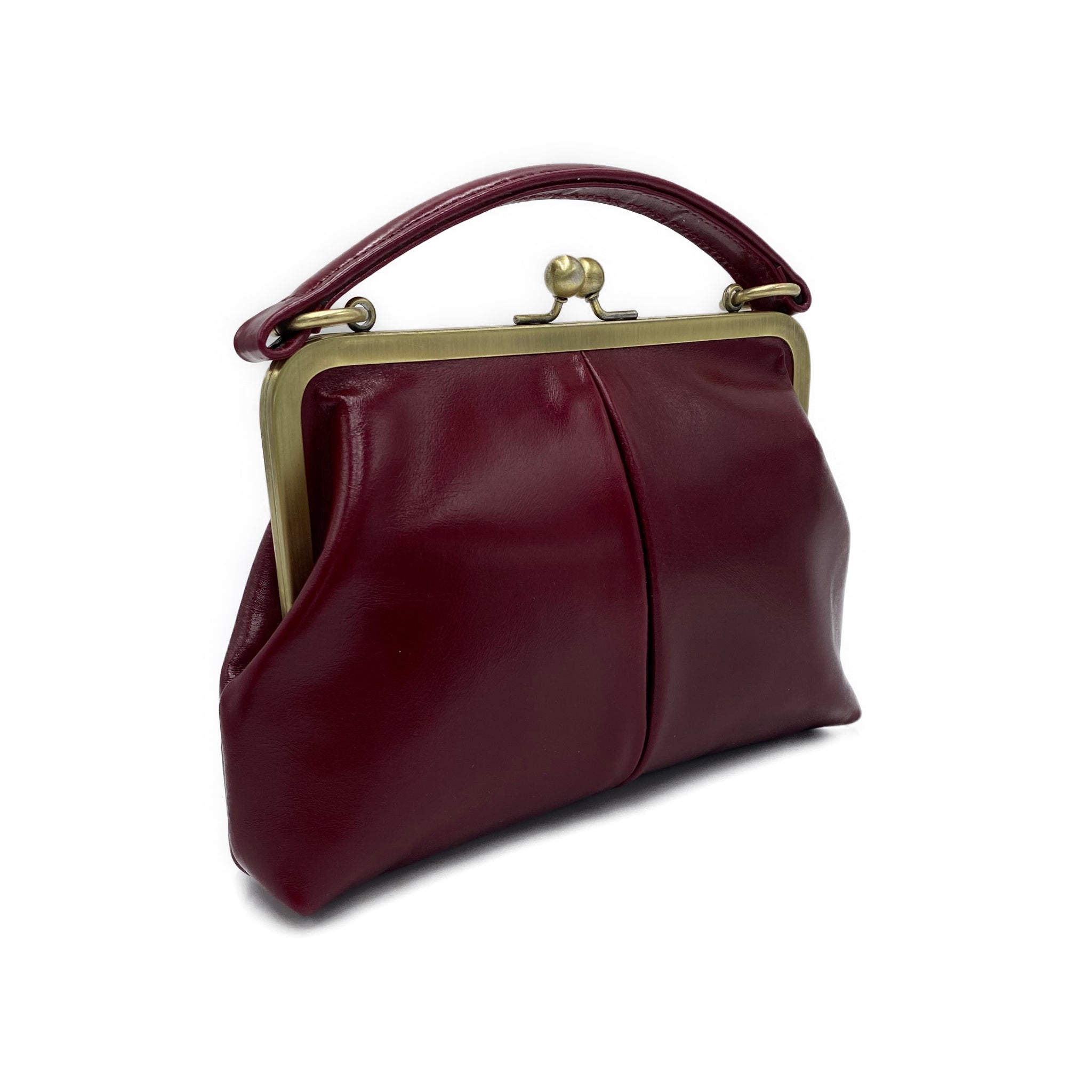 Retro Leder Handtasche "Kleine Olive" – Taschenkinder