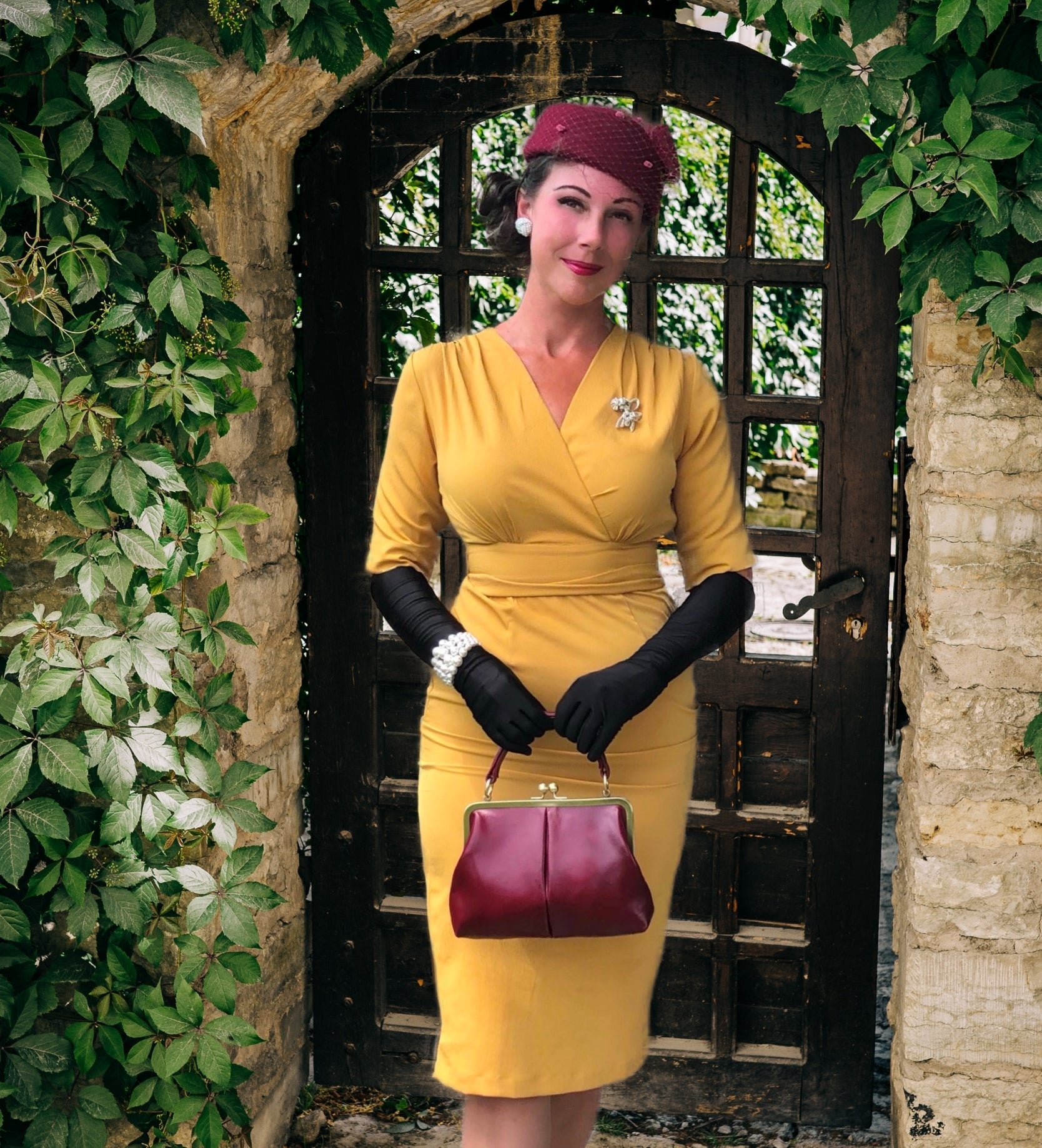 Retro Leder Handtasche "Kleine Olive" – Taschenkinder