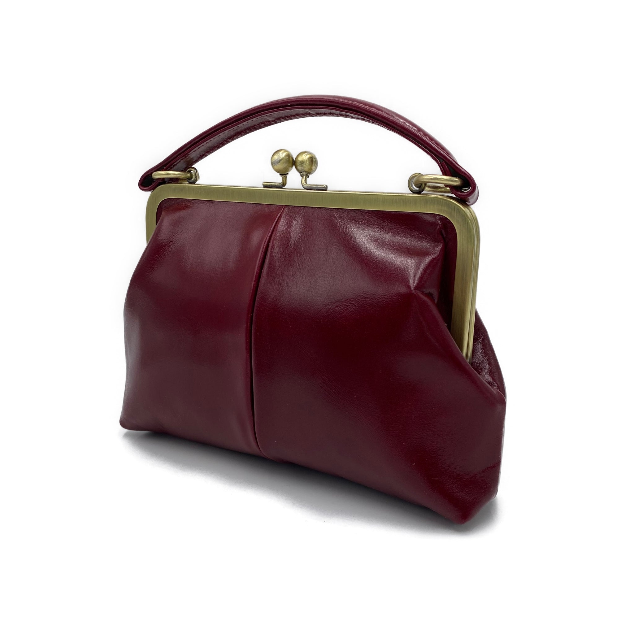 Retro Leder Handtasche "Kleine Olive" – Taschenkinder