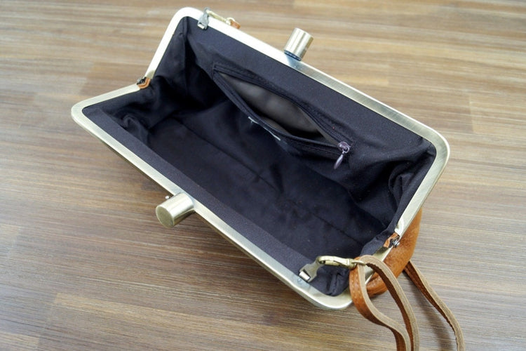 Leder Handtasche, Leder Clutch "Victoria" in braun, Vintage Leder Tasche, Ledertasche, Leder Schultertasche, Klippverschluss