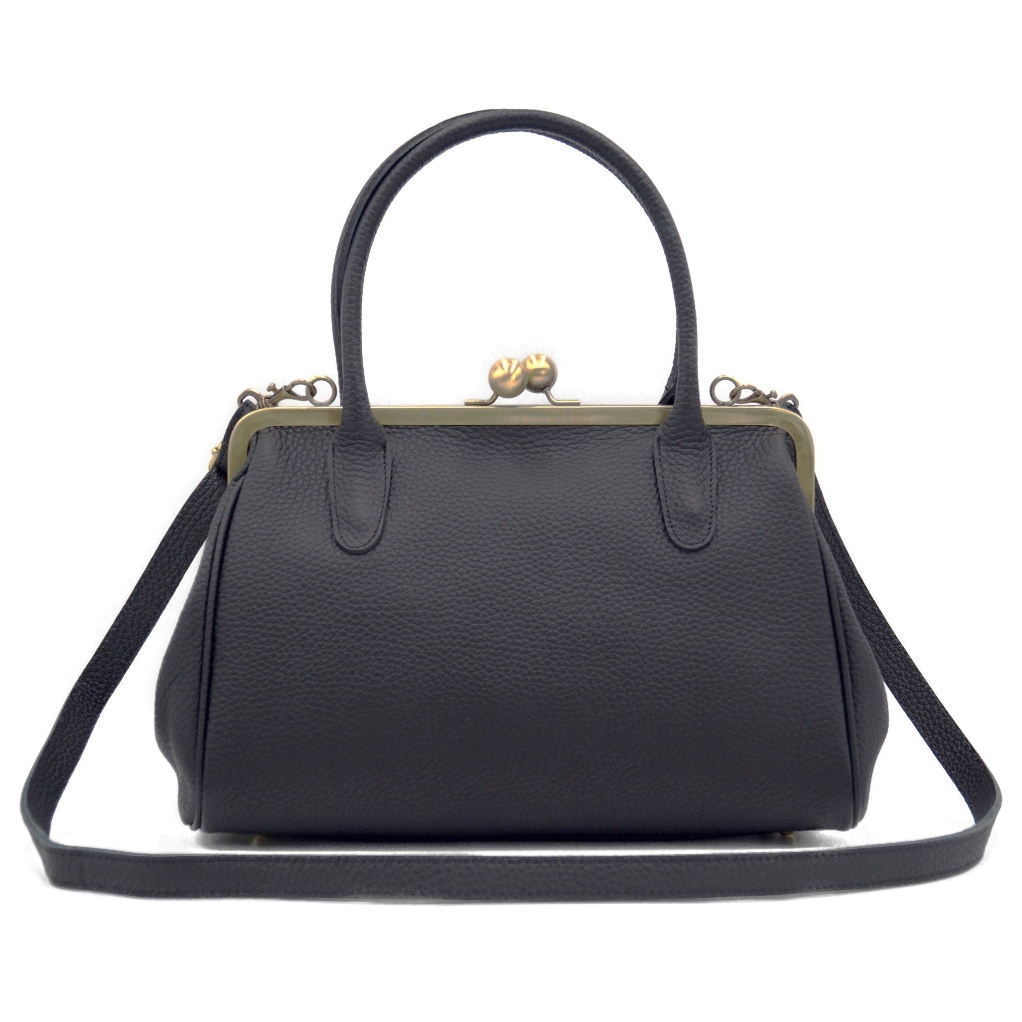 Damen Handtasche Leder "Marie" in braun - Bügeltasche, Henkeltasche, Schultertasche