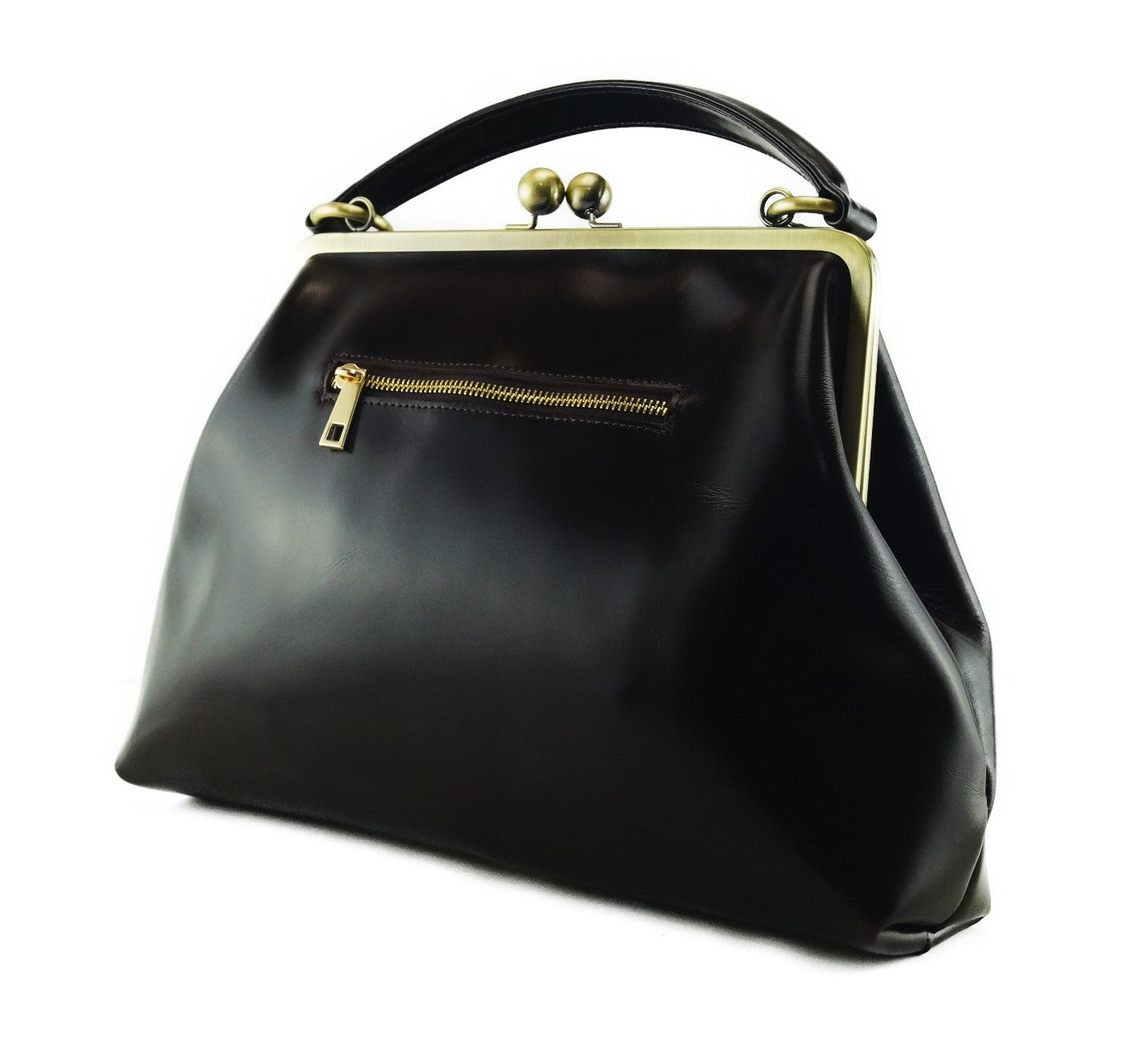 Retro handbag for women, leather bag "Olive" in black, handle bag, leather handle bag, leather shoulder bag, leather shoulder bag, vintage style