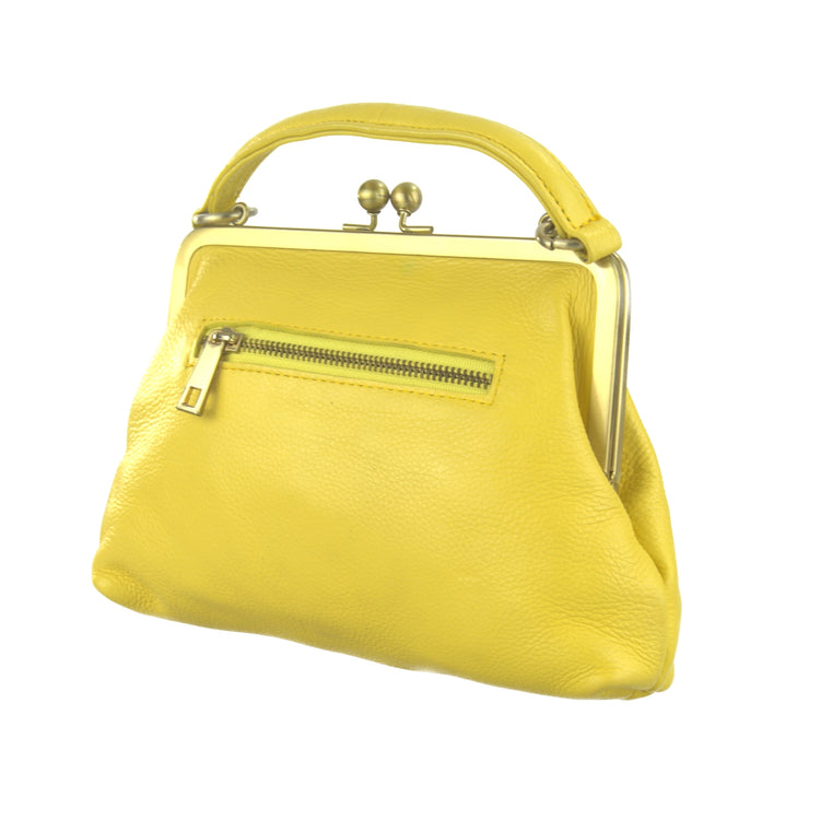 Damen Vintage Tasche - Kleine Olive in gelb - Umhängetasche, Bügeltasche - Vintage-Stil