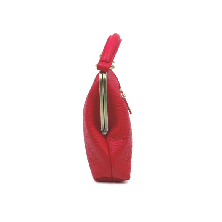 Retro Damen Ledertasche "Kleine Olive" - rot | Umhängetasche | Bügeltasche | Henkeltasche | Vintage Stil