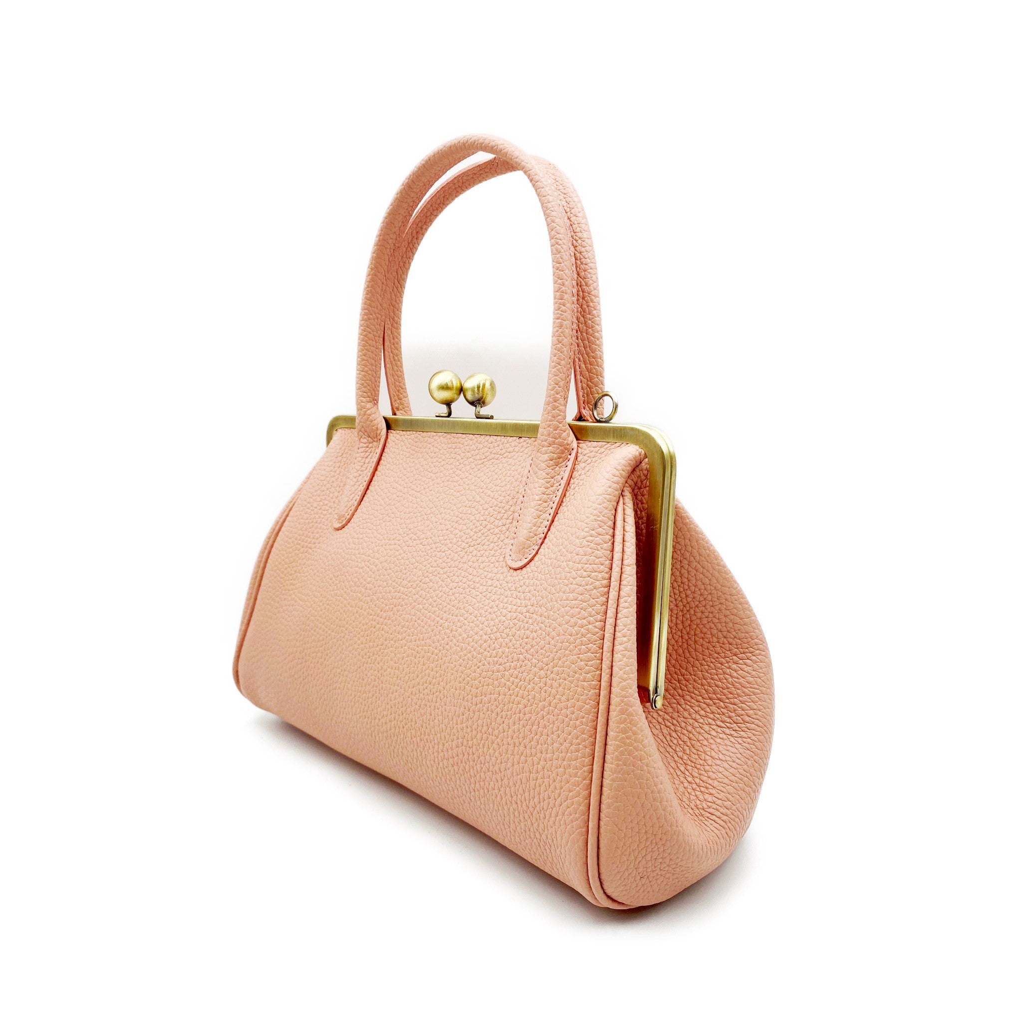 Ladies handbag, leather handbag "Marie" in pink, handle bag, leather handle bag, leather shoulder bag, vintage style