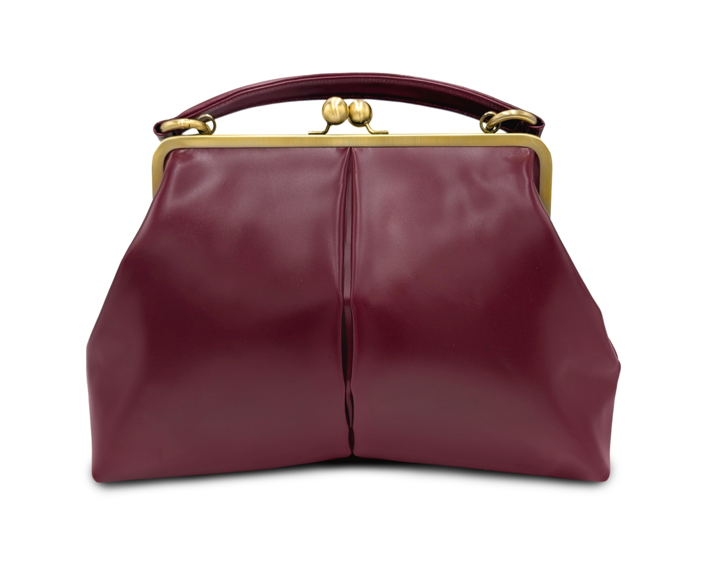 Retro handbag for women, ironing bag "Olive" in dark red, leather bag, leather handle bag, leather shoulder bag, leather shoulder bag, vintage style