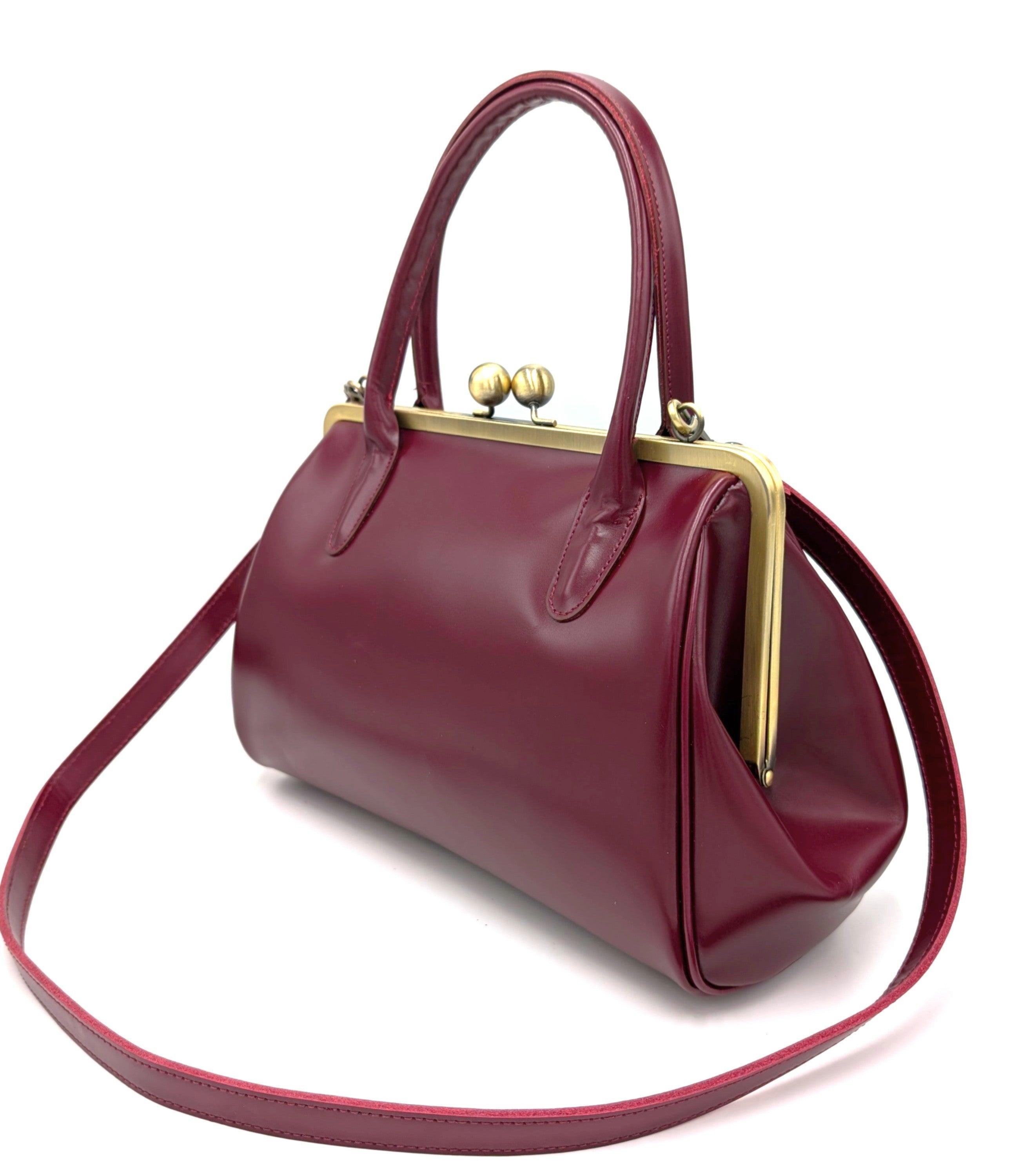 Retro leather bag for women, retro strap bag "Sophie" in orange brown, vintage leather bag, handle bag, shoulder bag