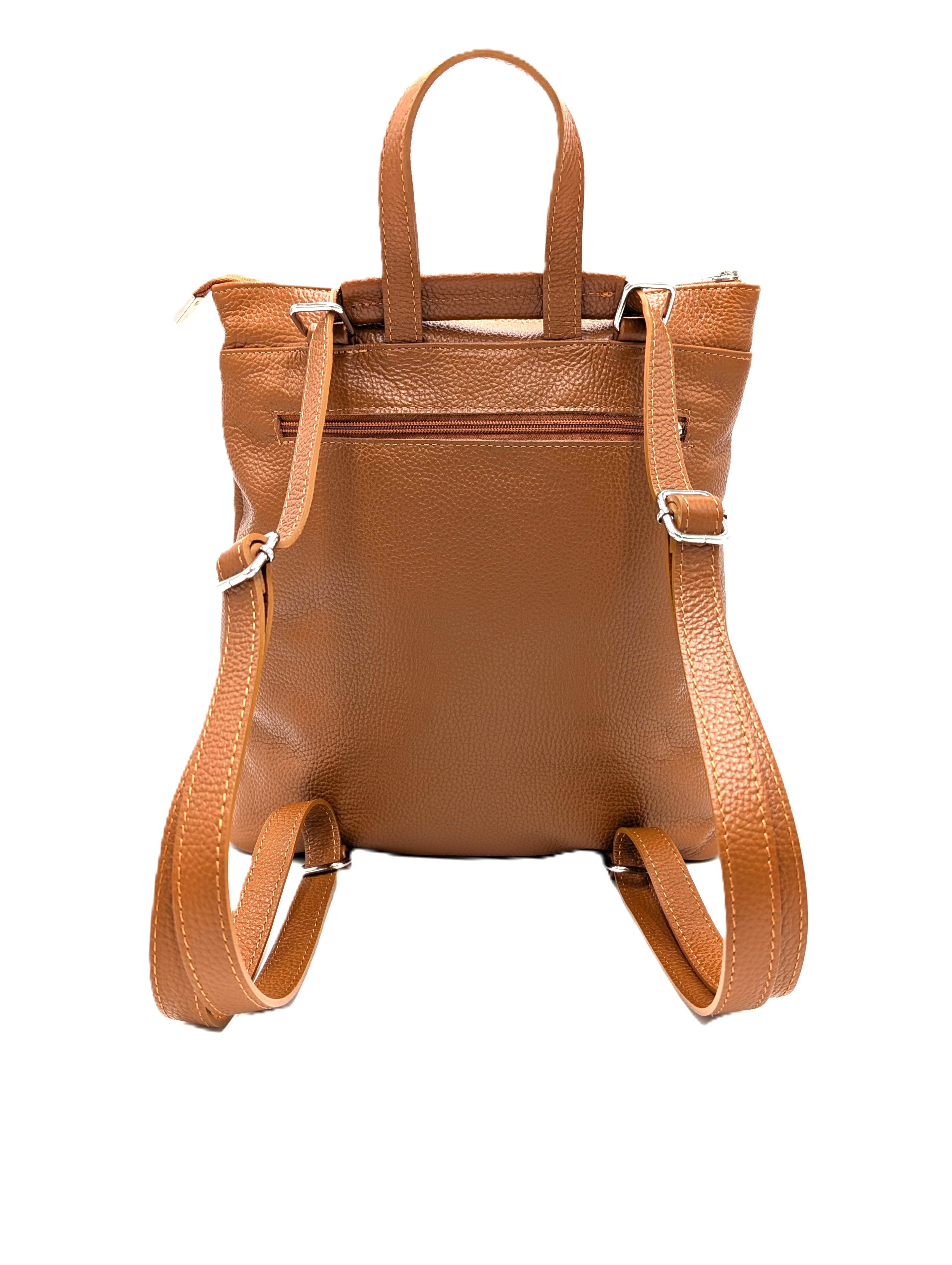Convertible Leather Backpack Women  – Personalized Handbag, Top Handle Bag, Backpack & Shoulder Bag in One - "Gabrielle"