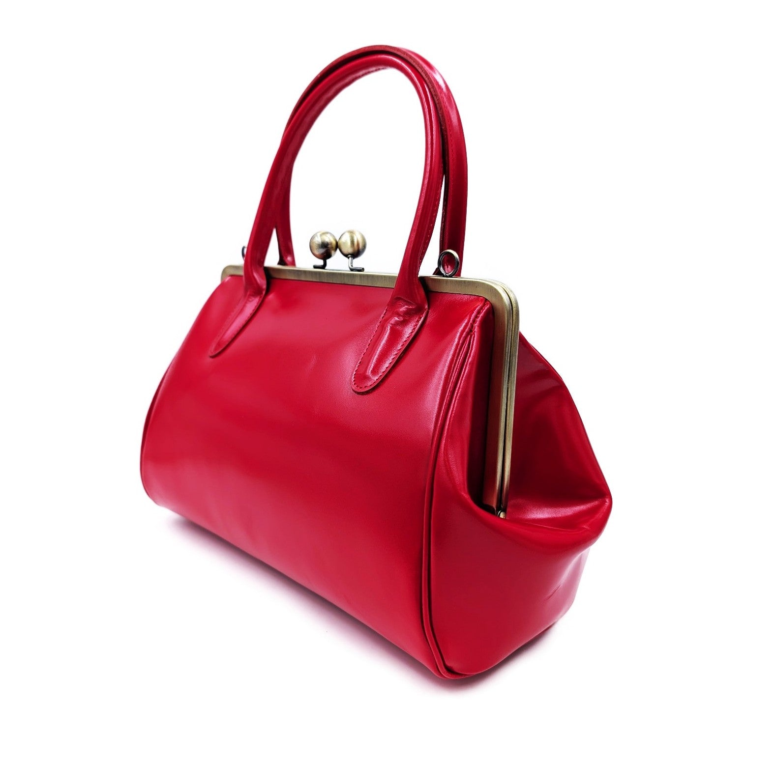 Retro leather bag for women, retro strap bag "Sophie" in red, vintage leather bag, handle bag, shoulder bag