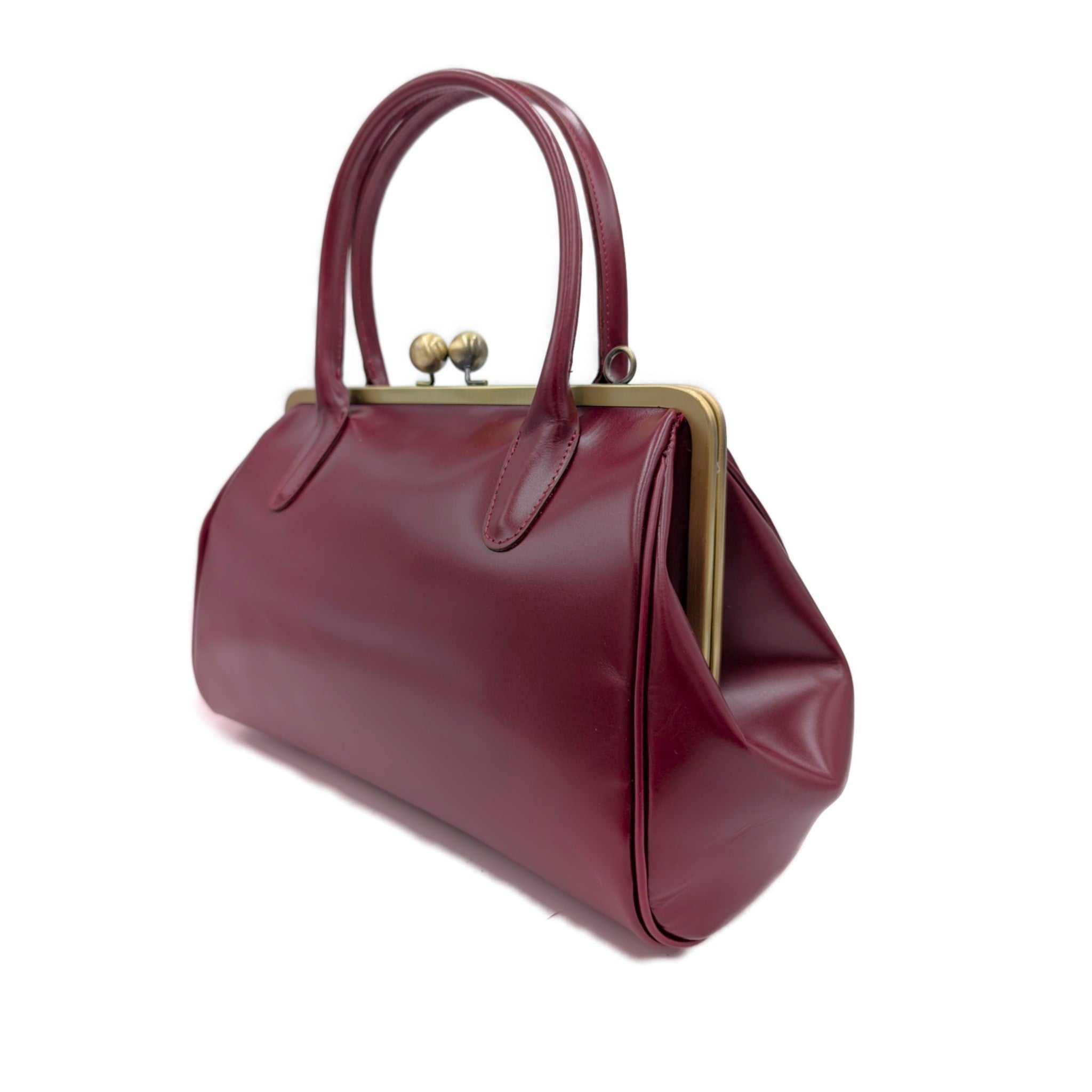 Retro leather bag for women, retro strap bag "Sophie" in dark red, vintage leather bag, handle bag, shoulder bag