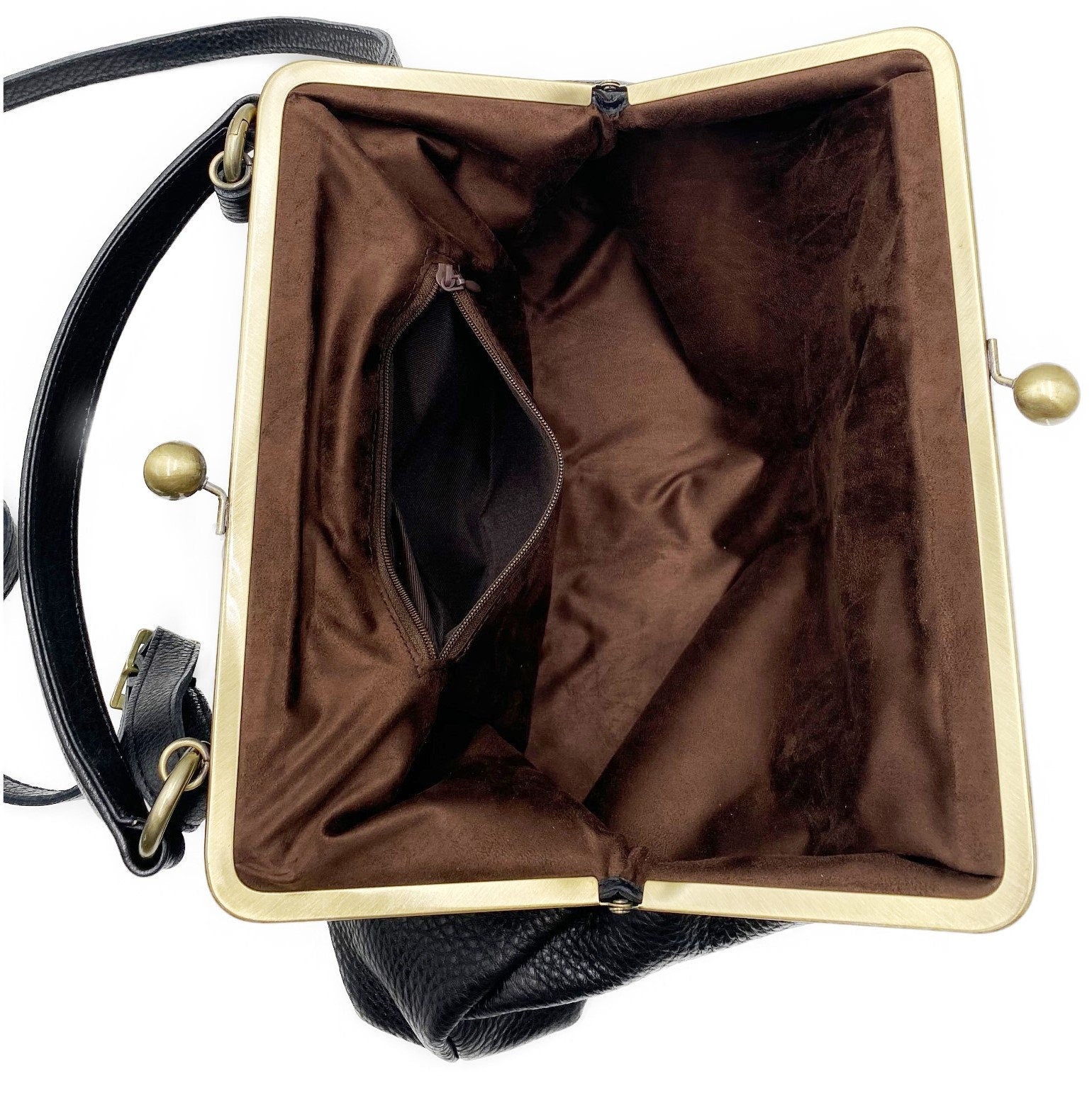 Large Handbag Black- Top Handle & Shoulder Bag - Versatile Leather Purse