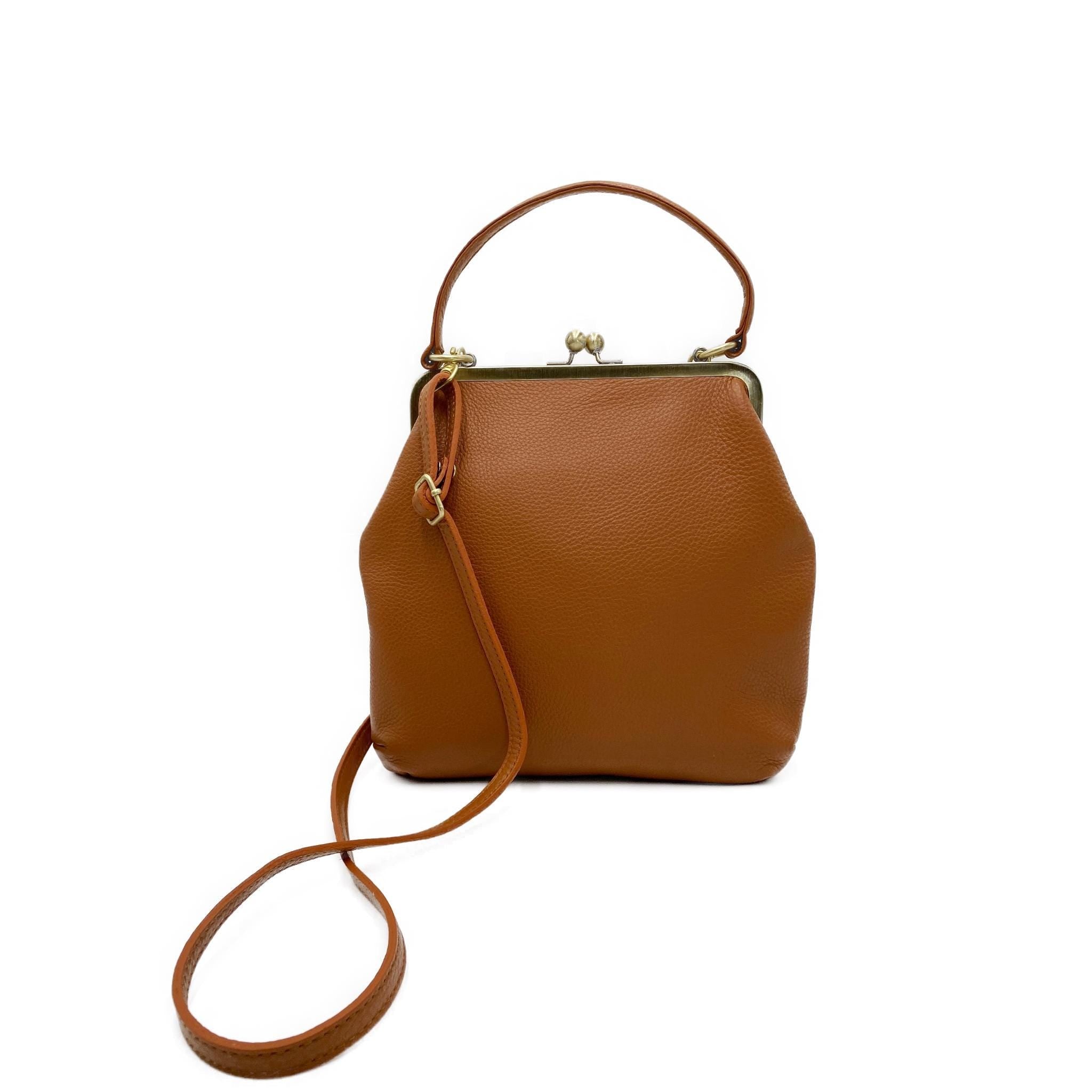 Women's Crossbody Bag 'Zoe' in navy - Bucket Bag Leather