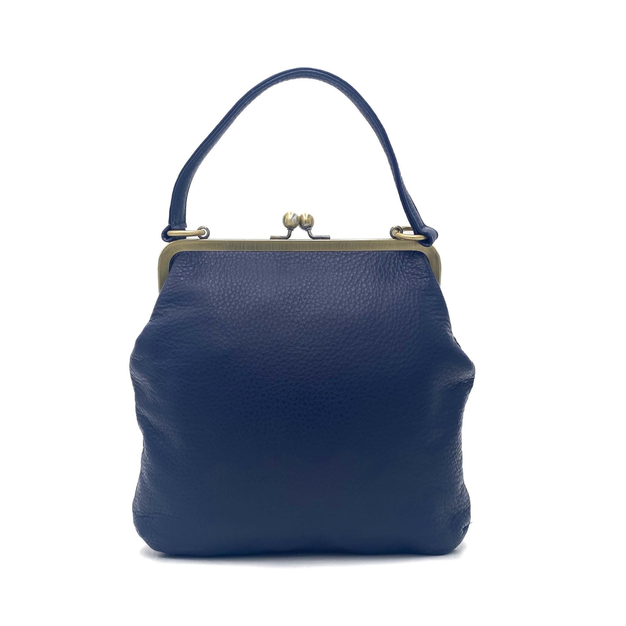 Women's Crossbody Bag 'Zoe' in navy - Bucket Bag Leather