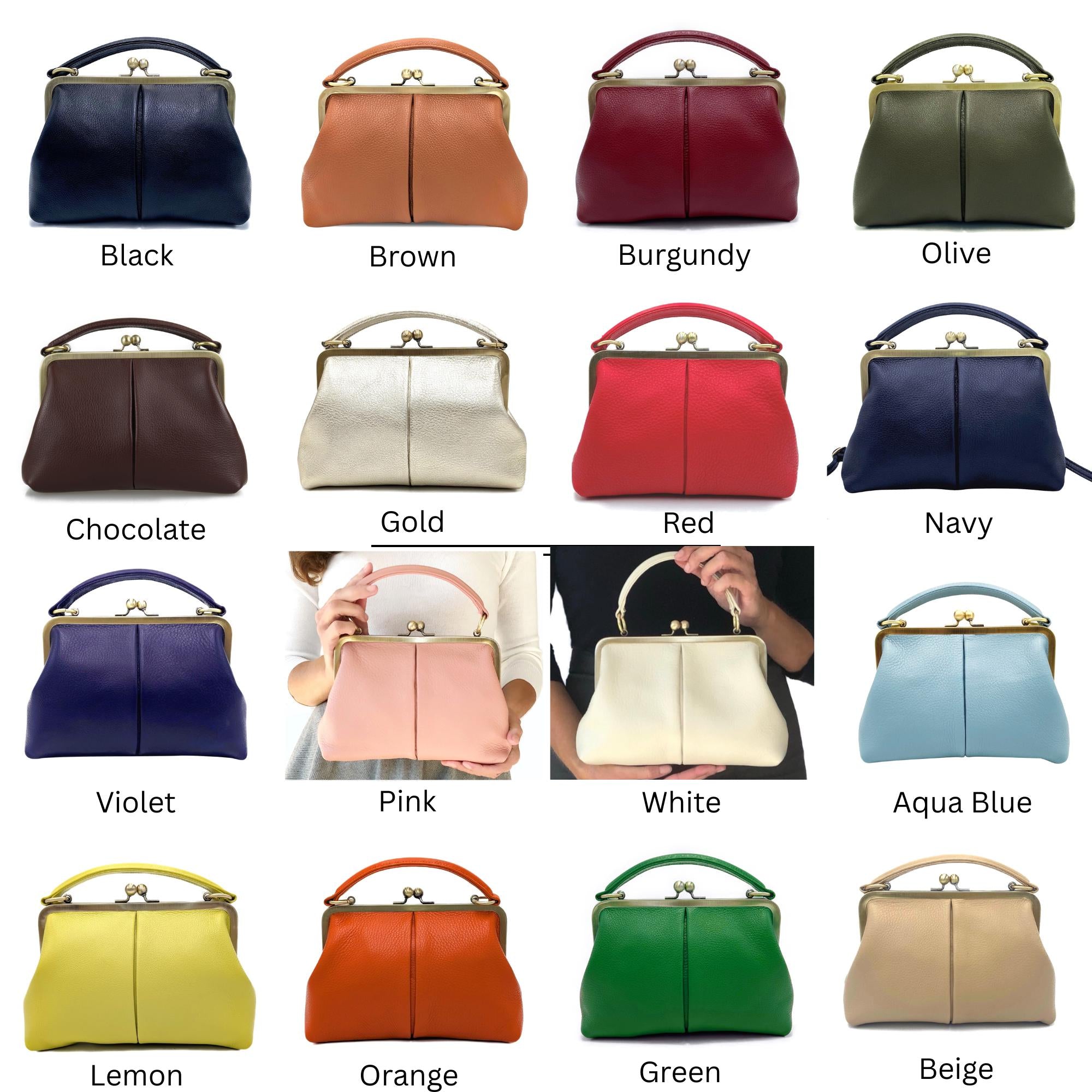 Small beige ladies bag - shoulder bag & top handle bag