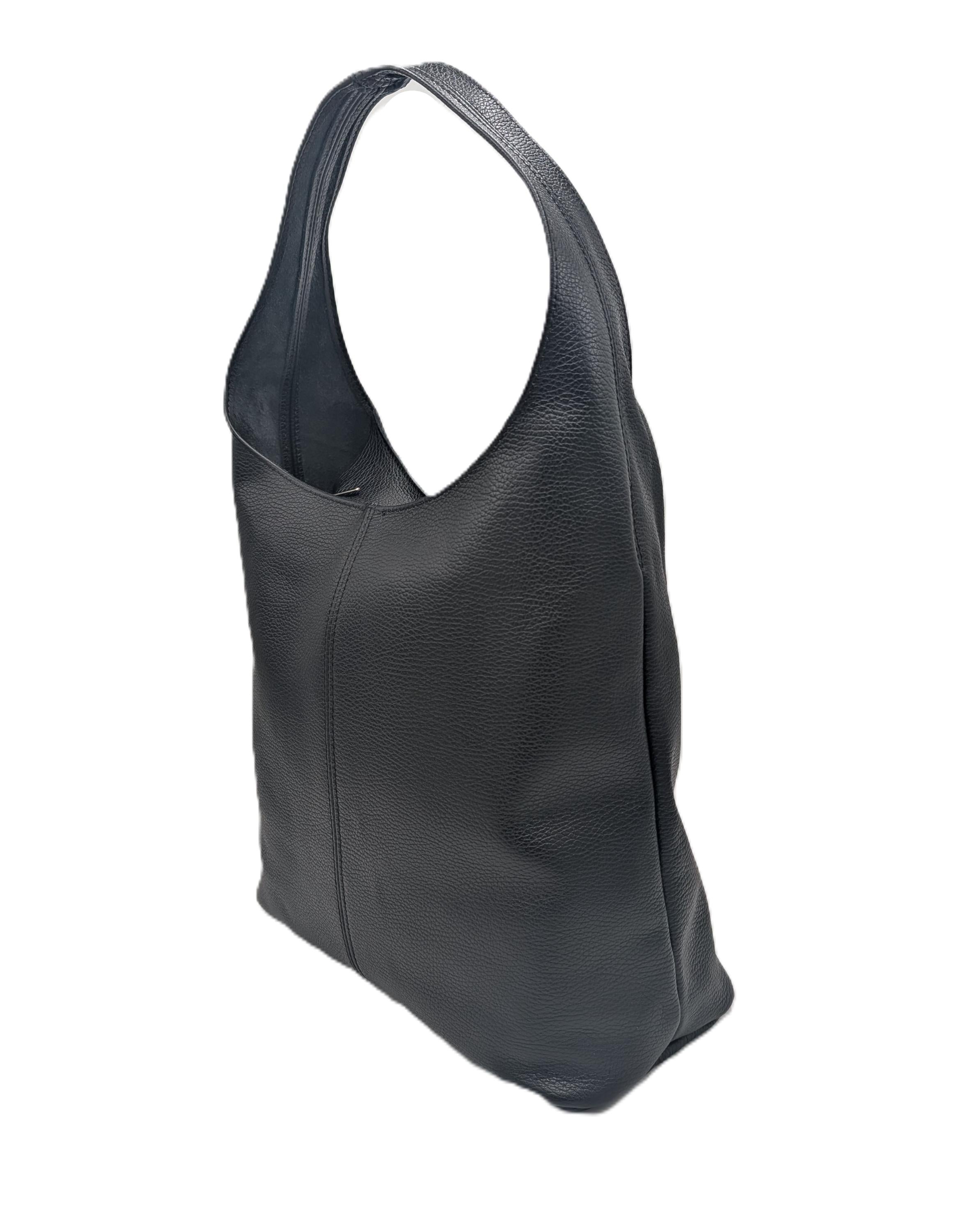 Large Leather Hobo Bag & Maxi Shopper “Joana” – Oversized Soft Slouchy Genuine Leather Shoulder Tote, Elegant Italian Leather Bag