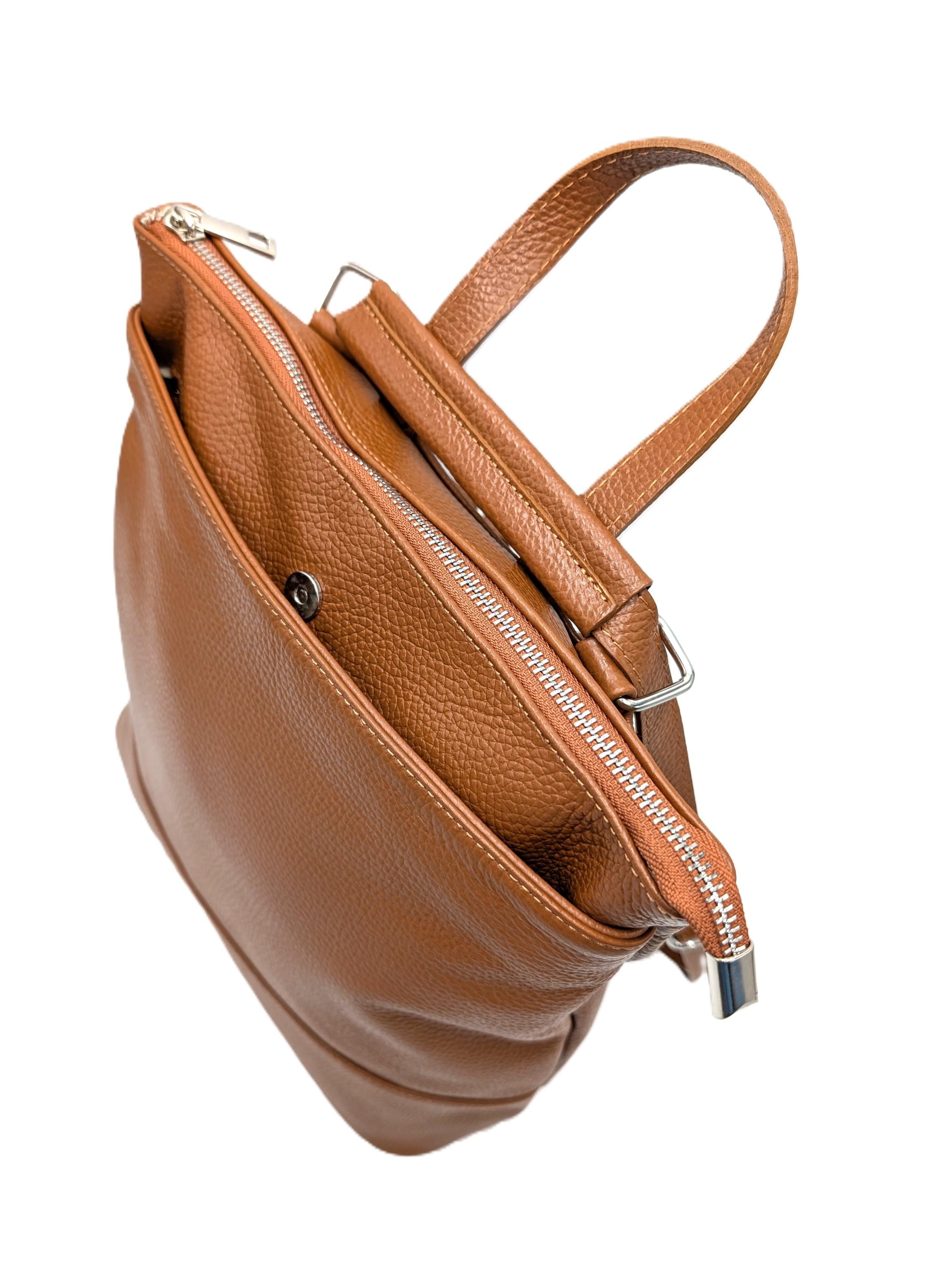 Convertible Leather Backpack Women – Personalized Handbag, Top Handle Bag, Backpack & Shoulder Bag in One - "Gabrielle"