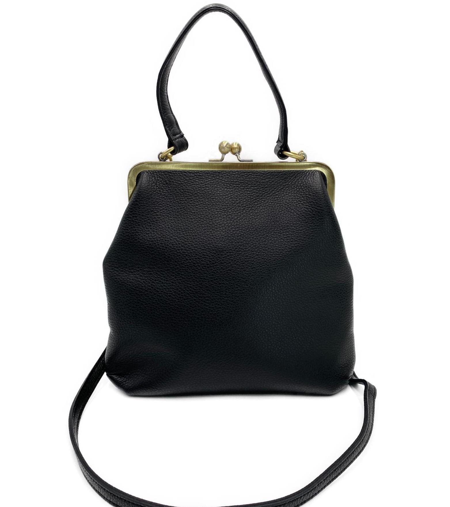 Retro Handbag for Women Pink Leather Crossbody Bag – Zoe Shoulder and Top Handle Bag with Kiss Lock