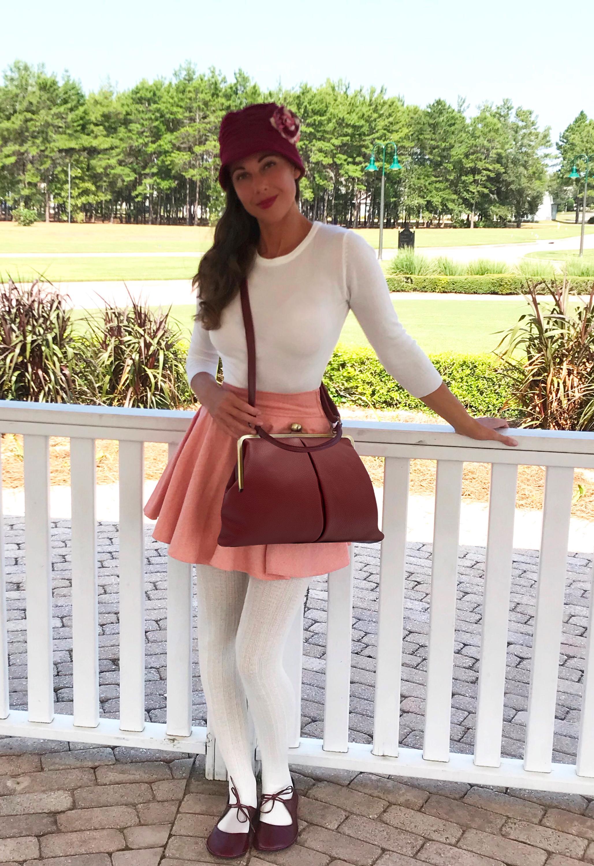 Retro Top Handle & Shoulder Bag in Leather – “Large Olive” Vintage Handbag, Elegant and Versatile Purse