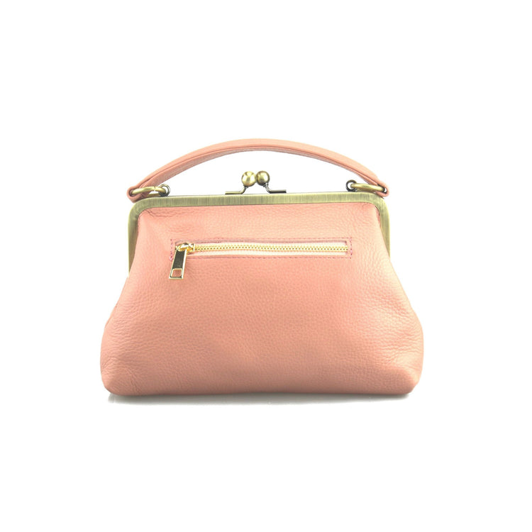 Leder Handtasche Damen - Kleine Olive in Rosa - Umhängetasche, Henkeltasche - Retro Vintage Stil - Taschenkinder.de