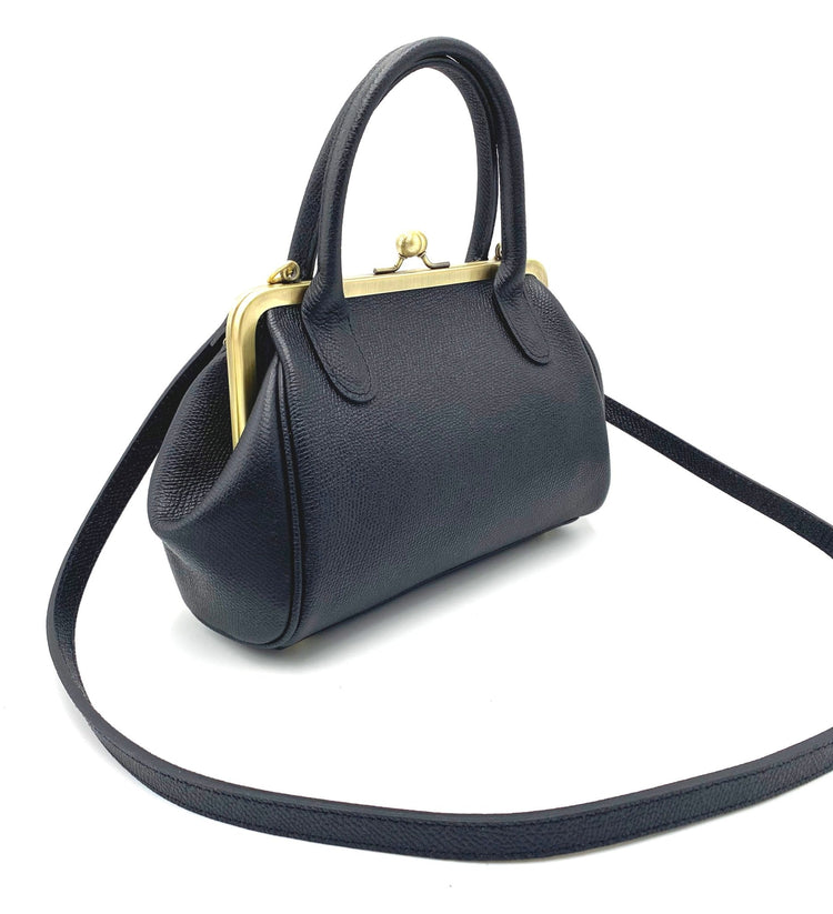 Leder Handtasche, Damen Ledertasche "Kleine Aurelie" in schwarz, Leder Henkeltasche, Leder Schultertasche, Vintage Handtasche, Retro - Taschenkinder.de