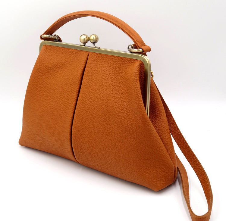 Retro Bügeltasche, Leder Handtasche "Olivia" in braun, Ledertasche, Henkeltasche, Schultertasche, Umhängetasche, im Vintage Stil - Taschenkinder.de