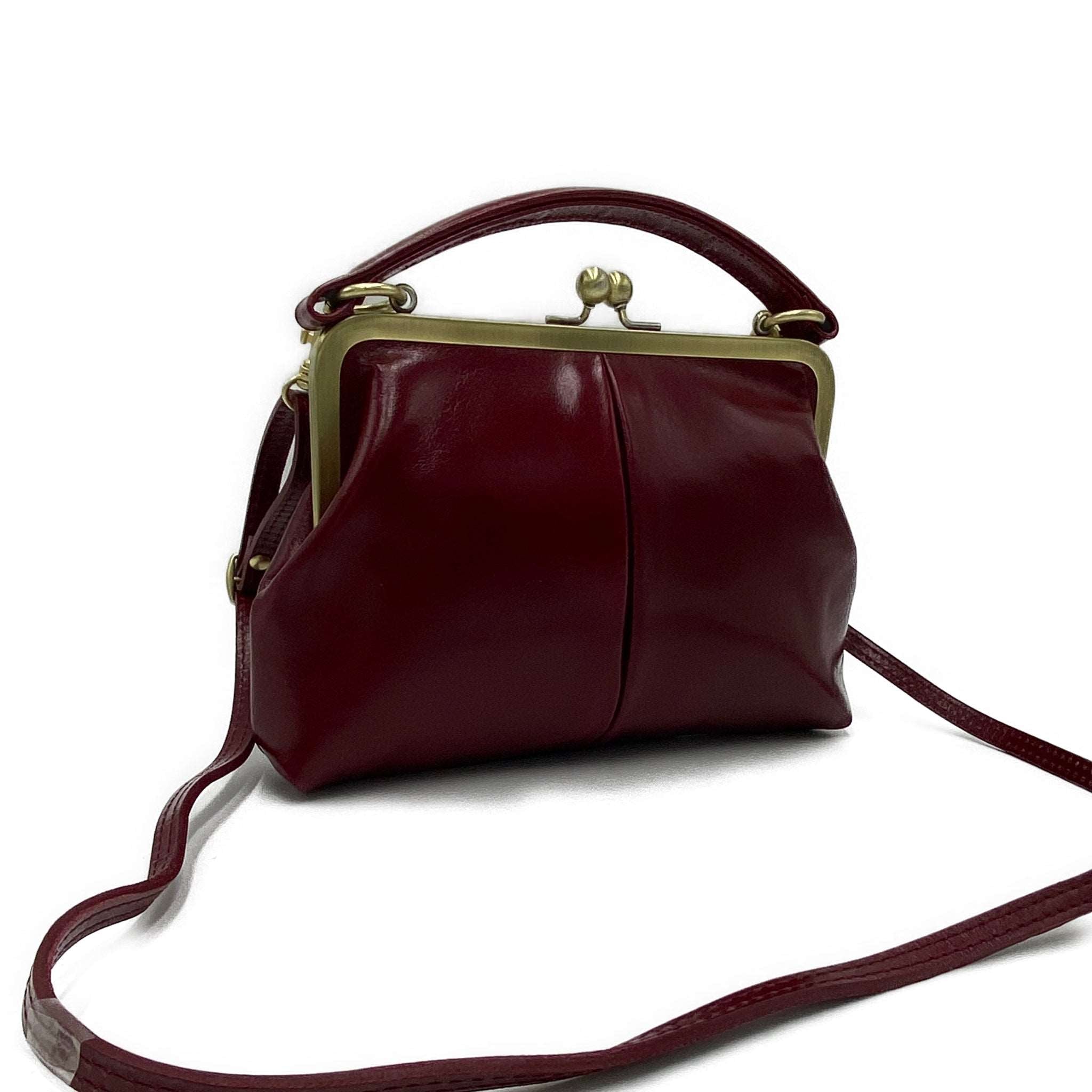 Retro Leder Handtasche "Kleine Olive" – Taschenkinder