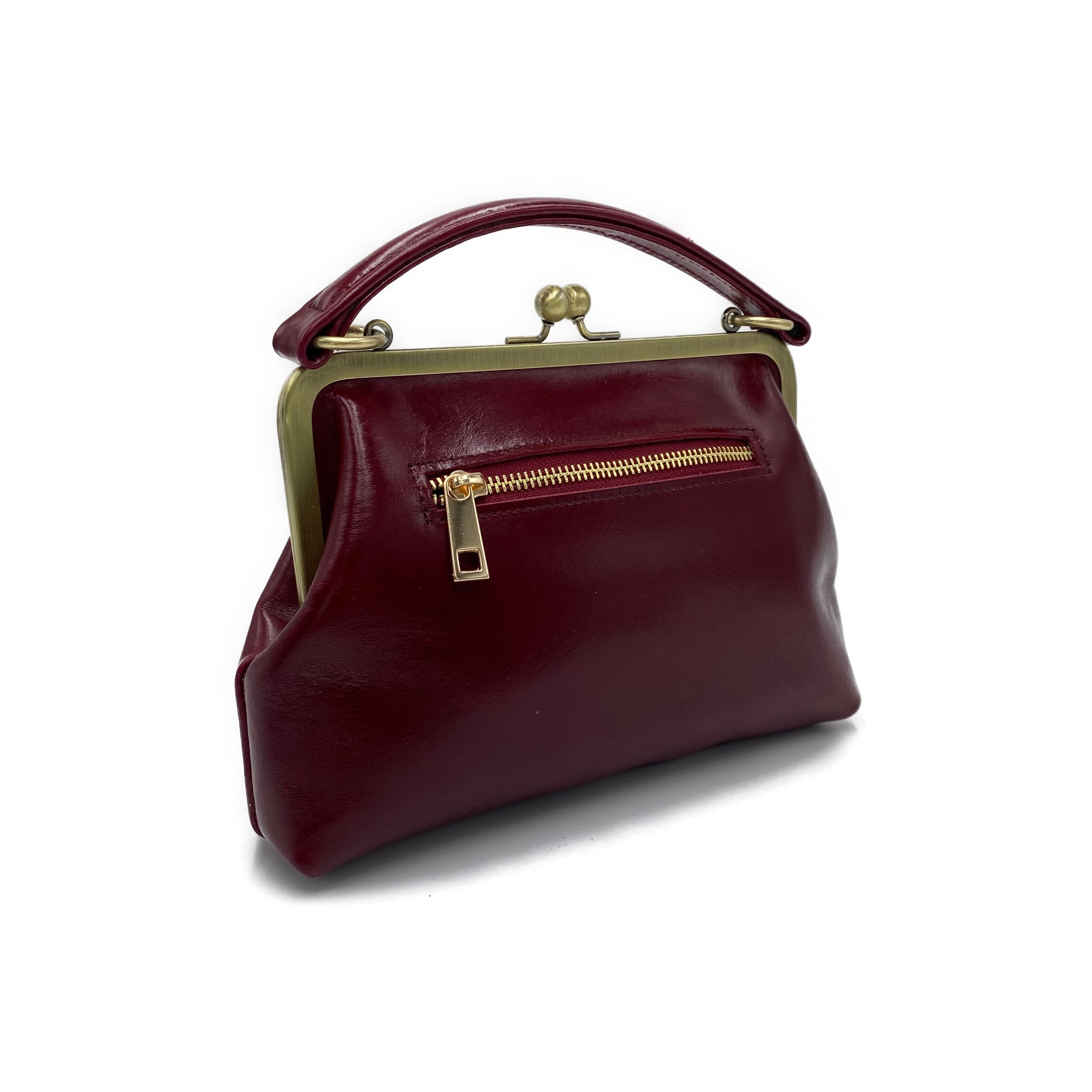 Retro Leder Handtasche "Kleine Olive" – Taschenkinder