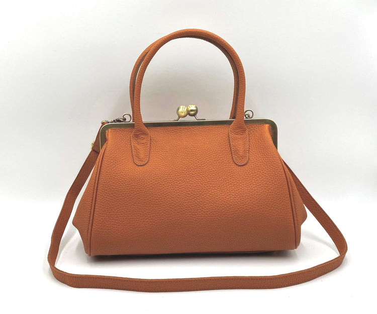 Damen Handtasche, Leder Handtasche "Marie" in braun, Bügeltasche, Leder Henkeltasche, Leder Schultertasche, Vintage Stil