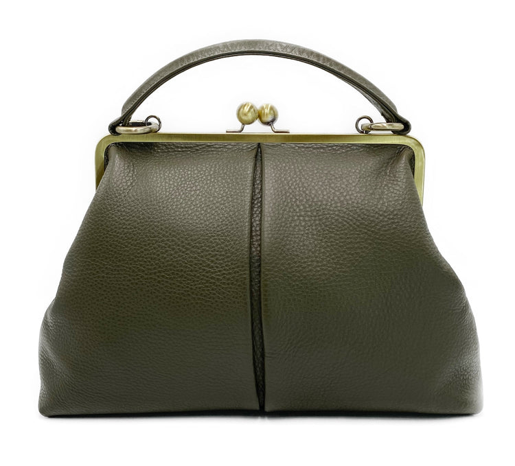 Große Handtasche, Umhängetasche, Schultertasche " große Olive" in dunkelgrün