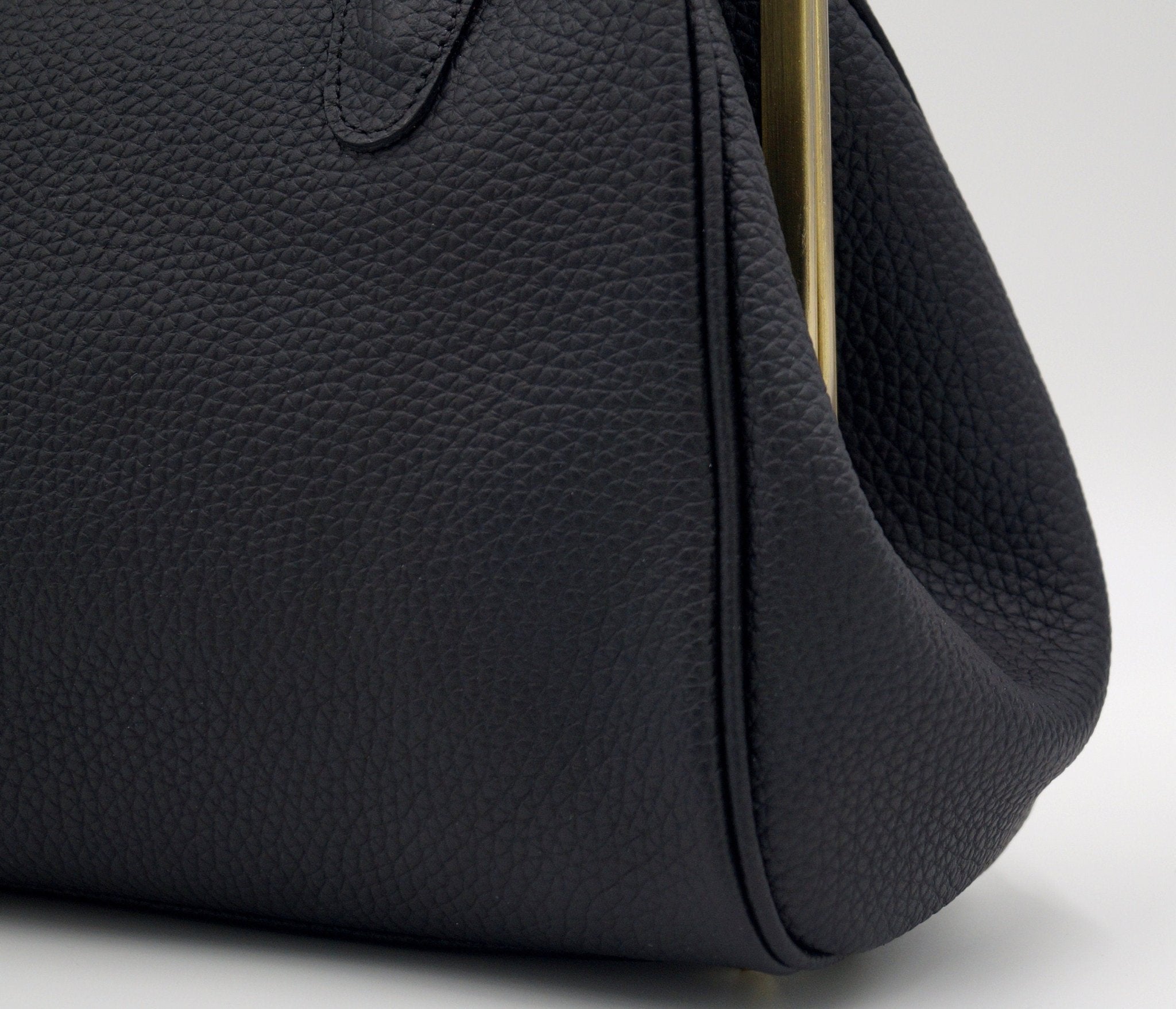 Damen Handtasche, Leder Handtasche "Marie" in schwarz, Bügeltasche, Leder Henkeltasche, Leder Schultertasche, Vintage Stil - Taschenkinder