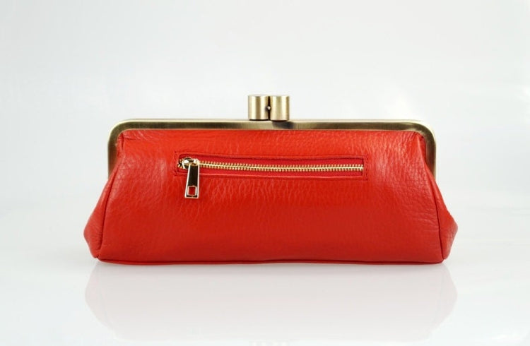 Ledertasche "Victoria" in rot, Vintage Leder Tasche, Leder Handtasche, Leder Schultertasche, Leder Clutch, Abendtasche, Klippverschluss