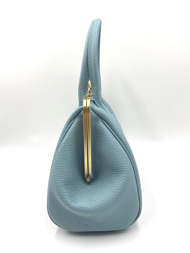 Damen Handtasche, Leder Handtasche "Marie" in hellblau, Bügeltasche, Leder Henkeltasche, Leder Schultertasche, Vintage Stil