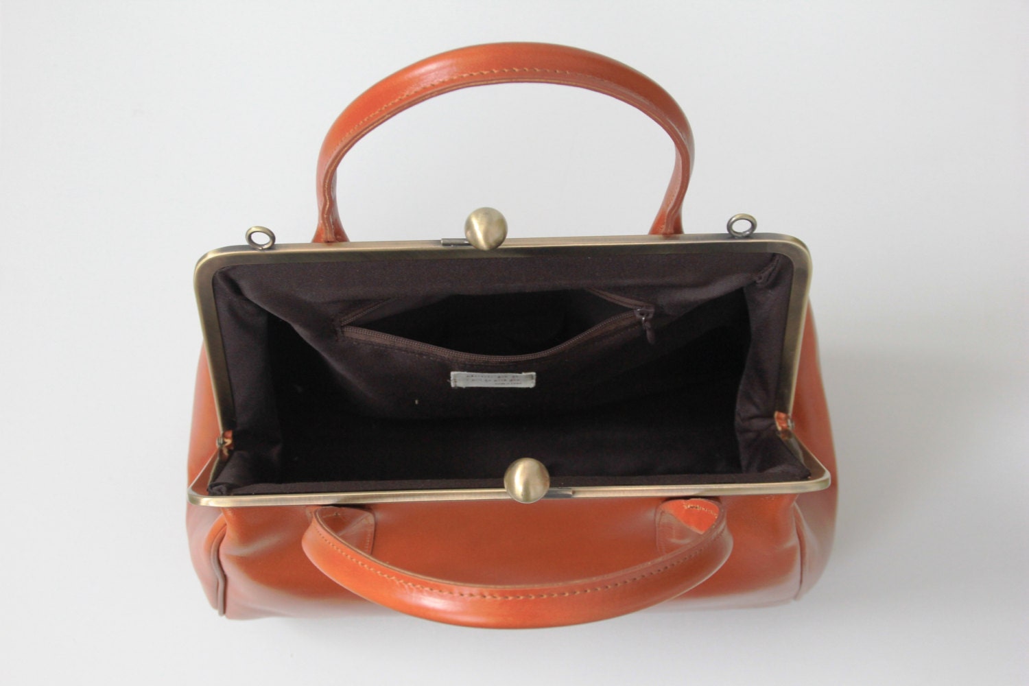 Retro leather bag for women, retro strap bag "Sophie" in orange brown, vintage leather bag, handle bag, shoulder bag
